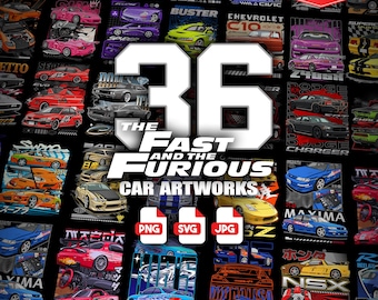 Fast & Furious Inspired Car, ArtUrban Style T-Shirt Design Bundle, JDM Cars Graphic, Digital SVG File - Perfect Gift Idea, Muscle Car Design