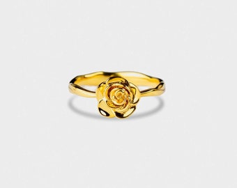 Dainty Rose Petal Ring in 18K Gold Over Sterling Silver