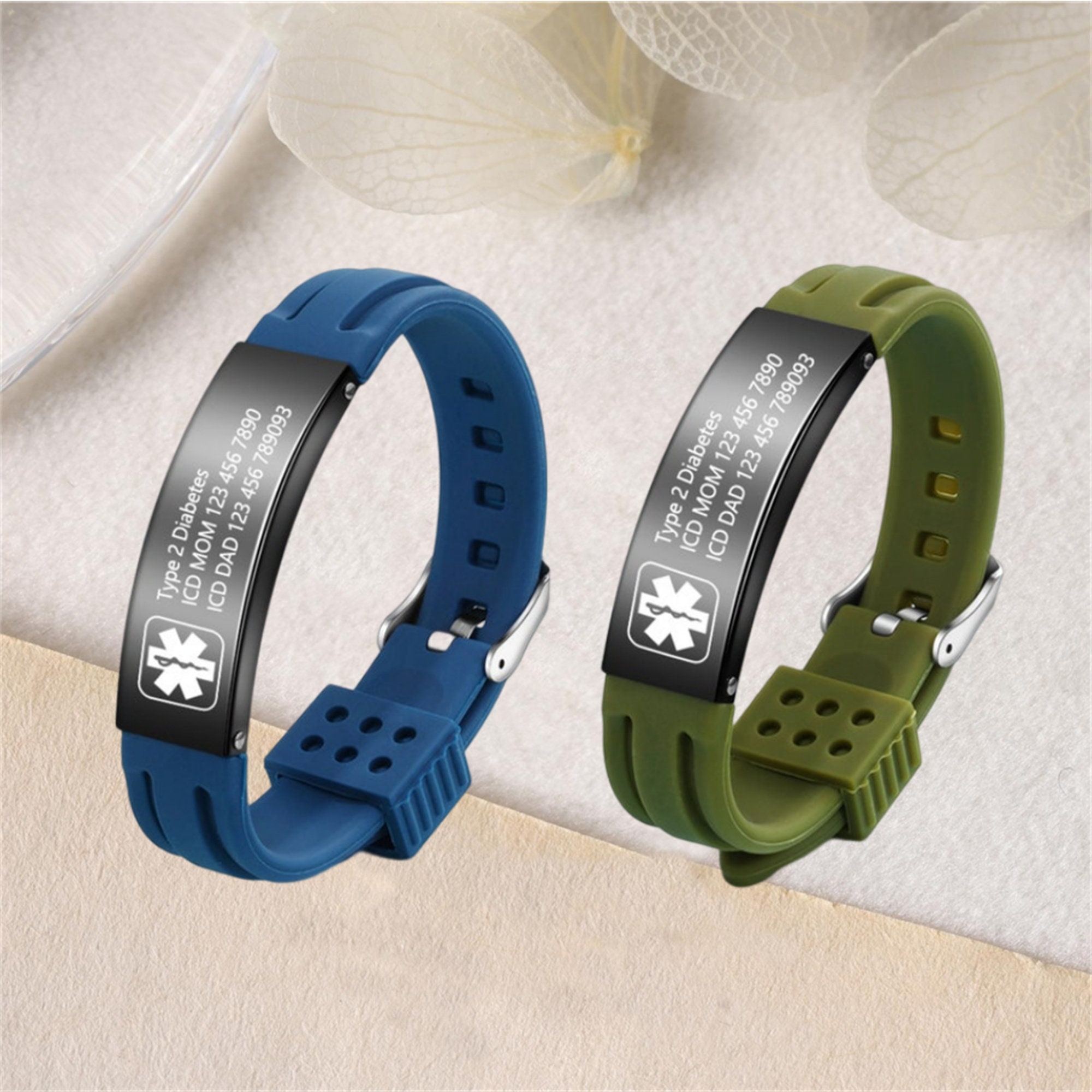 Medical Alert Hidden Message Wristband Silicone ID Band Personalized  Customized