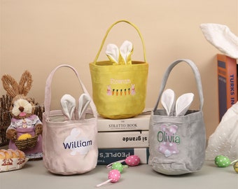 Personalized Easter Basket with Kids Names,Monogram Easter Basket,Girls Basket,Boys Basket,Candy Basket for Kids,Easter Gifts for Kids