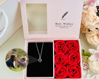 Collier personnalisé avec projection de photos, image à l'intérieur du pendentif, cadeau à la commémoration, cadeaux pour maman, cadeaux pour la fête des mères, collier pour maman, cadeau pour meilleure amie