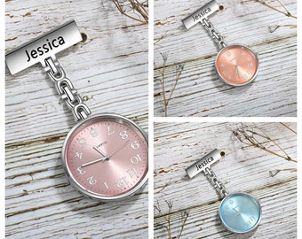 Personalized Engraved Nurse Pocket Watch,Name Nurse Pocket Watch with Lapel Pin, Medical Graduation Gift,Gift for Nurses, Midwives, and Vet