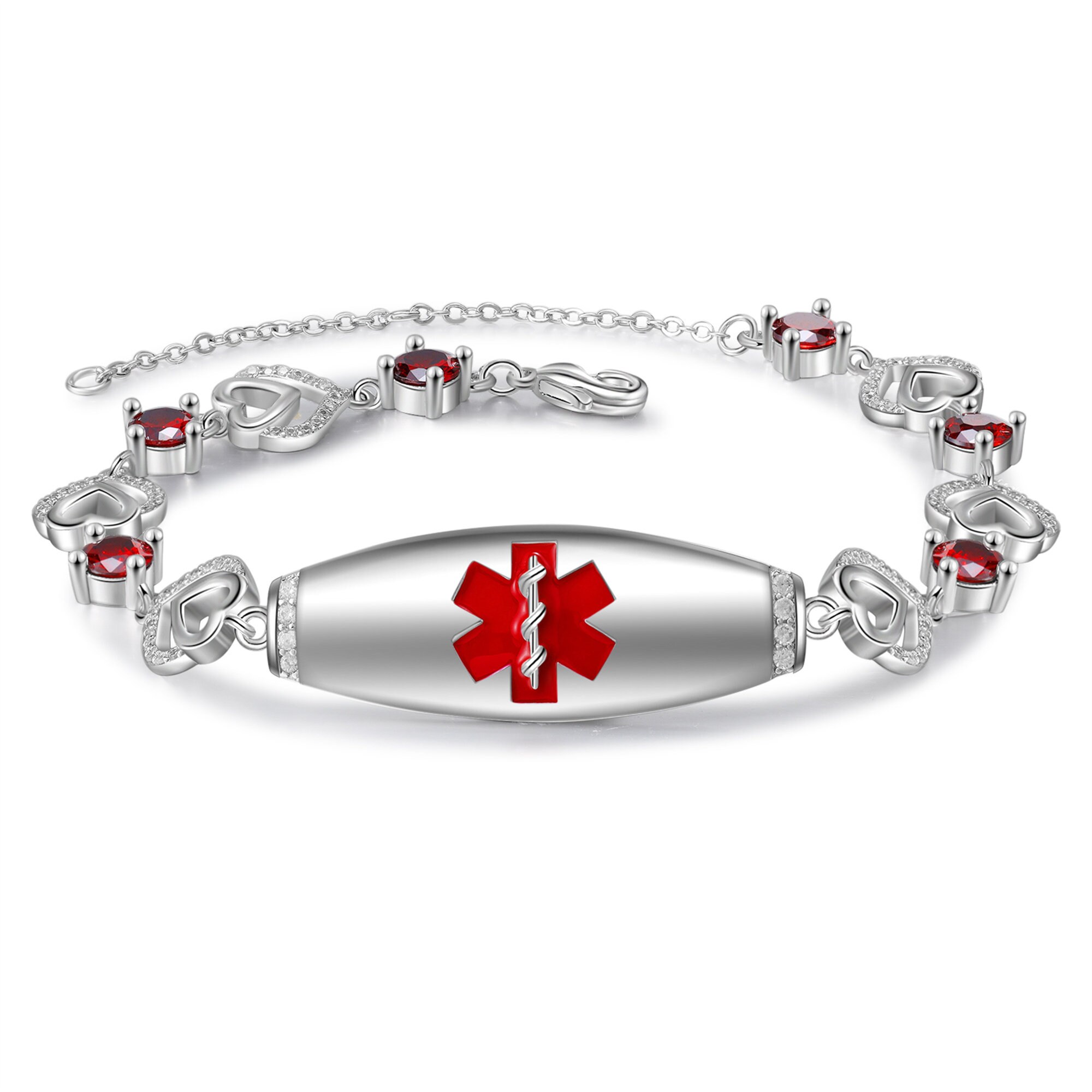 Custom Women's Medical Bracelet, Medical Jewelry, Gemstone Bracelet, Engraved Medical Alert ID, Allergy Bracelet, Gift for Her