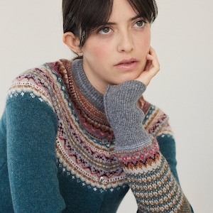 Alpine Cardigan by Eribe in Lugano 96% Lambswool with Angora Fairisle