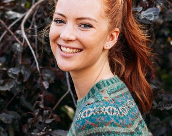 Fairisle Westray Cardigan by Eribe in Dunvegan Colour 100% Shetland Wool