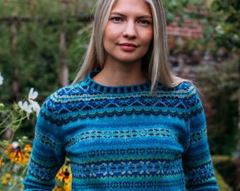 Fairisle Westray Sweater by Eribe in Eilean Colour 100% Shetland Wool