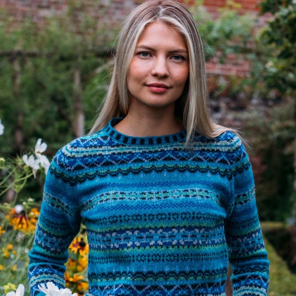 Fairisle Westray Sweater by Eribe in Eilean Colour 100% Shetland Wool