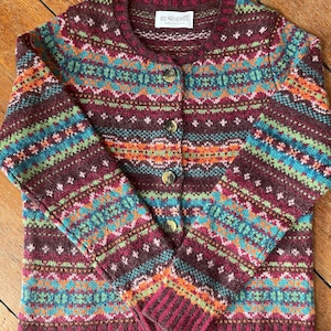 NEW Fairisle Westray Cardigan by Eribe in Killearn Colour 100% Shetland Wool