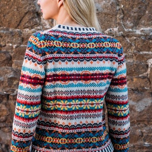 Fairisle Westray Sweater by Eribe in Firefly Colour 100% Shetland Wool image 2