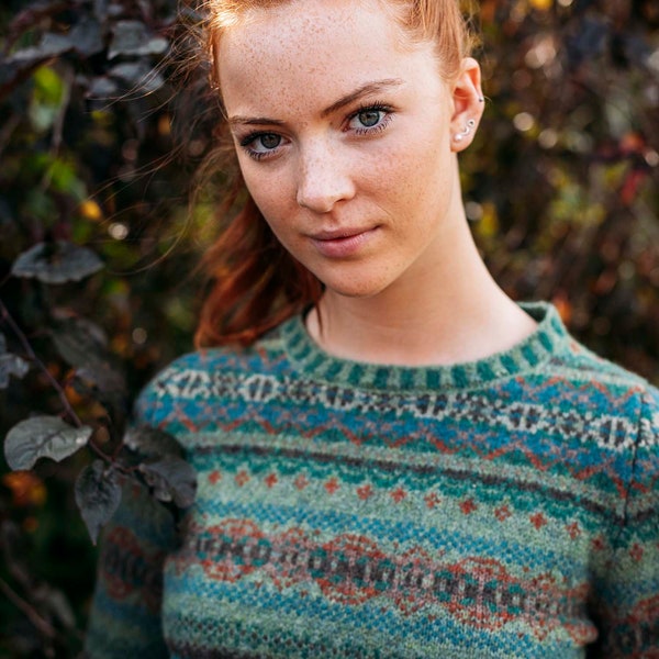 Fairisle Westray Sweater by Eribe in Dunvegan Colour 100% Shetland Wool