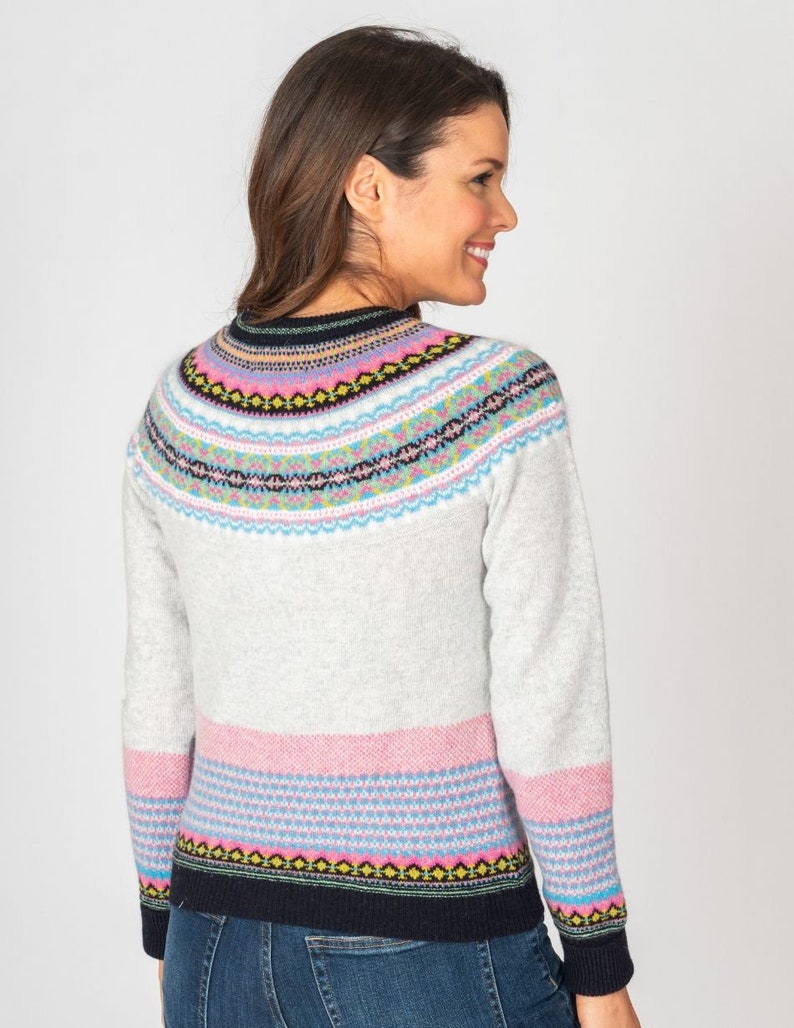 Alpine Sweater by Eribe in Lindean 96% Lambswool with Angora Fairisle image 2