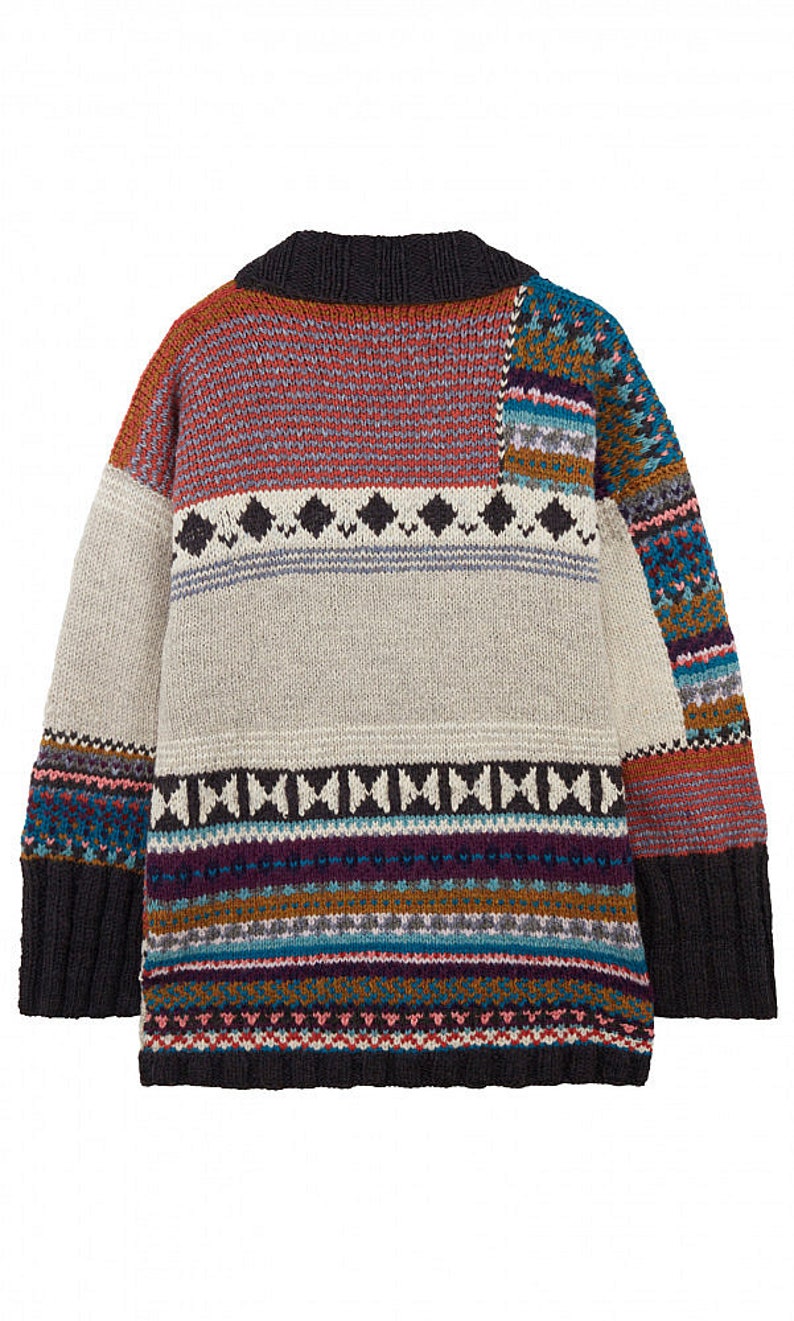 Amano Jude Wrap Cardigan Vintage Bohemian Hand Knitted in Ecuador 100% Soft Peruvian Sheepswool image 5