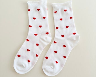 Heart Print Socks - Birthday Gift / Valentines Day Gift