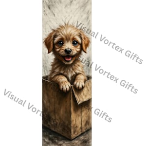 40+ Printable Happy Dogs In Boxes Bookmarks,Kawaii Wholesome Dogs,Printable Art JPGs PaperCraft Junk Journal, Booktok and Booklovers