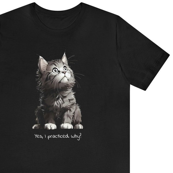 Yes, I Practiced. Why? funny kitty t-shirt for all musicians!!