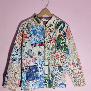 Indian cotton Kantha jacket Patchwork Kantha jacket Handmade Kimono Hand Quilted Jacket Night Wear Dress Kimono Winter Wear Jacket