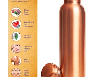 Handgjord vattenflaska i koppar (950ml) - Ayurvedisk välbefinnande
