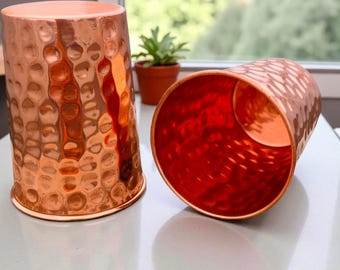 Handmade Copper Water Glass | Eco Friendly Drinkware for Daily Use