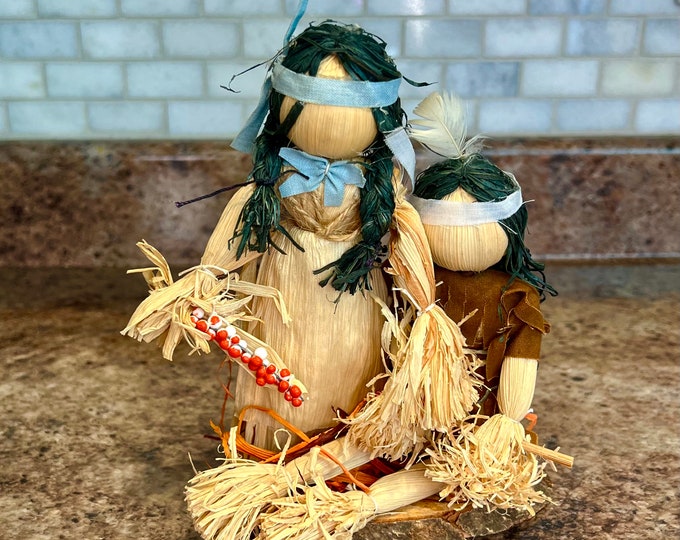 Vintage Native American Corn Husk Dolls Etsy