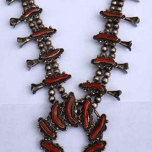 Best Vintage Native American Navajo Lapis Coral Sterling Silver Leaf Necklace 161 Grams Best Vintage Native American Navajo Lapis Coral Sterling Silver Leaf Necklace 161 Grams