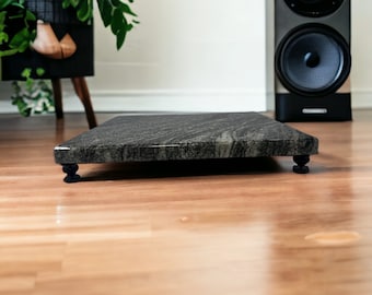 Custom Cut Granite - Center Speaker / Subwoofer / Turntable Base - Isolation Stand - 14 Inch Max