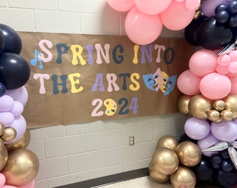 Hand Painted Custom Party Banner on Kraft Paper