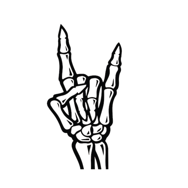 Skeleton rock sign hand- Instant Download svg, png, dxf, jpg, digital download