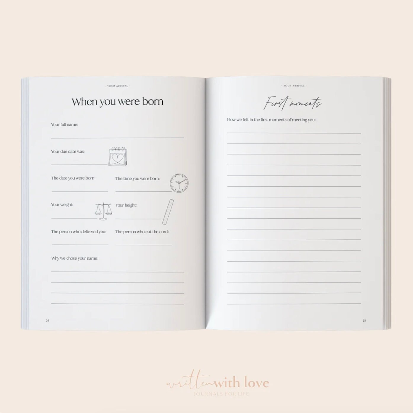 Baby Book Linen Baby Memory Book Pregnancy Journal Sage Green Baby