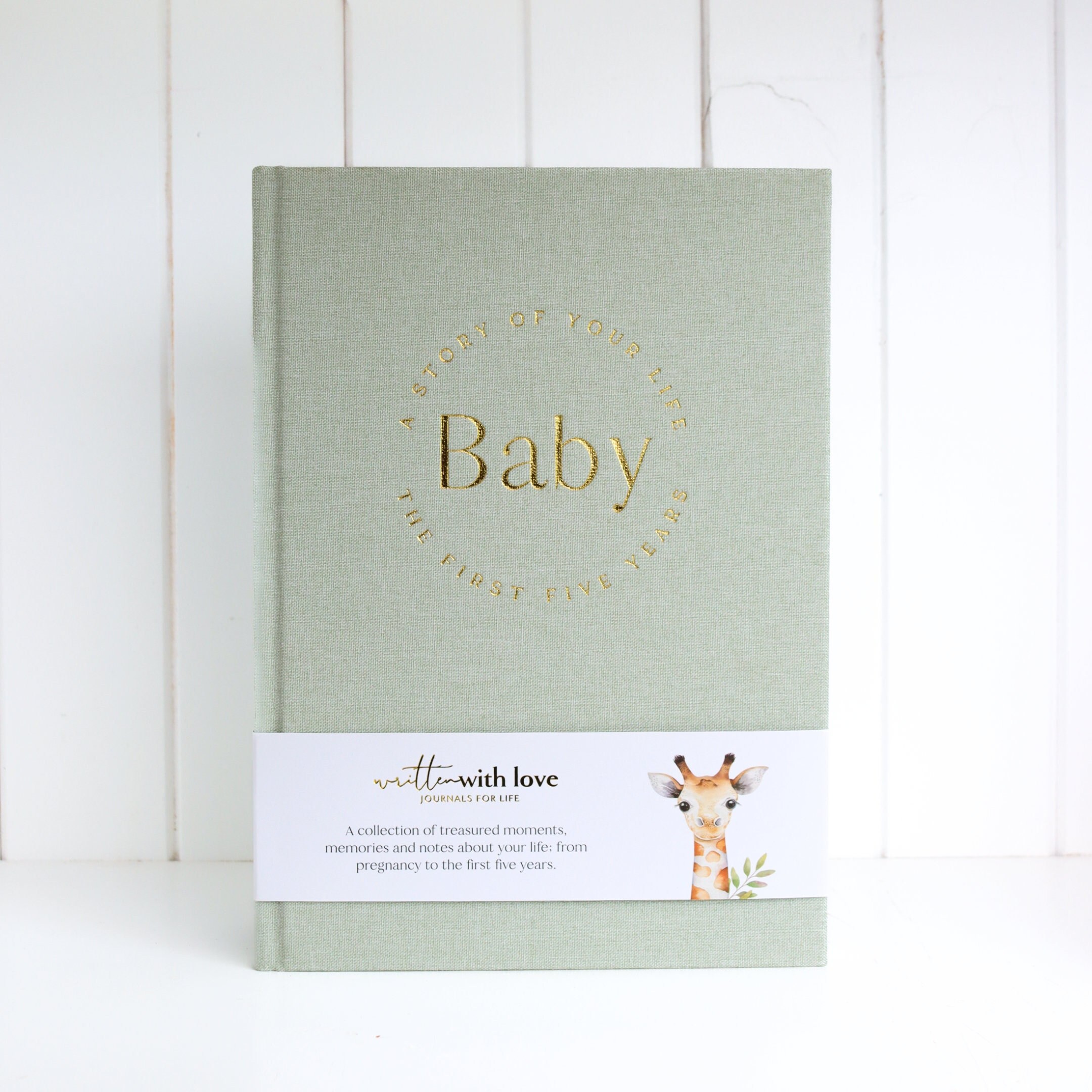 Baby Book Linen Baby Memory Book Pregnancy Journal Sage Green Baby