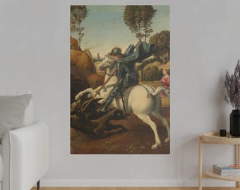Raphael | Saint George and the Dragon (c. 1506) | Museum Print Reproduction | Renaissance Knight Hero Wall Art