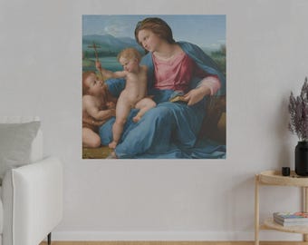 Rafael La Virgen del Alba (c. 1510) Reproducción de impresión en lienzo con calidad de museo Obra maestra del Renacimiento Arte mural Giclée