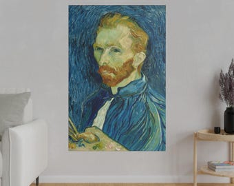 Lienzo de autorretrato de Vincent van Gogh / 1889 - Impresión artística mate / Reproducción de arte clásico