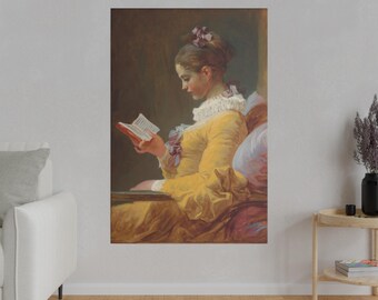 Jean-Honoré Fragonard / Joven leyendo (c. 1769) / Arte mural romántico rococó