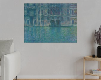 Claude Monet Palazzo da Mula, Venecia (c. 1908) / Reproducción de impresión en lienzo de museo / Obra maestra del impresionismo tardío