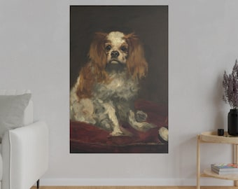 Edouard Manet King Charles Spaniel Canvas 1866 | Matte Stretched Canvas Print
