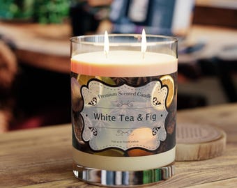 Scented Candle - 11oz, Glass Jar, White Tea/Fig, Lavender/Sage, Ocean Mist/Moss, Home Decor, Relaxation Candle, Gift