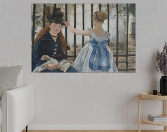 Impresión en lienzo de Edouard Manet, El ferrocarril, 1873, lienzo estirado mate