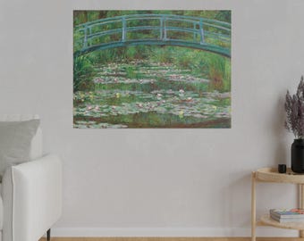 Claude Monet La pasarela japonesa, impresión en lienzo, 1899, lienzo estirado mate