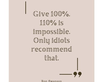 Ron Swanson Quote Poster | Parks and Rec Funny Wall Art (PDF)