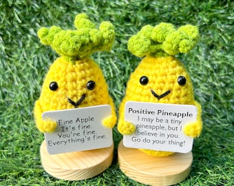 Inspirational Kids Gift,positive Avocado,show Love Mushroom,handmade  Crochet Pineapple,desk Decor,valentine's Days Gift,positive Gift 