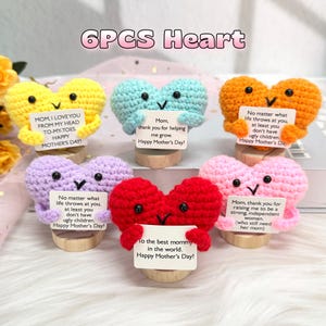 Handgefertigtes Häkelherz, Taschenhug-Herz, Amigurumi-Herz, Geschenk für Mutter, an Sie denken, Liebesherz, das erste Muttertagsgeschenk