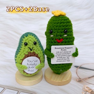 Handmade Emotional Support Pickle With Positive Affirmation, Crochet P –  Potador