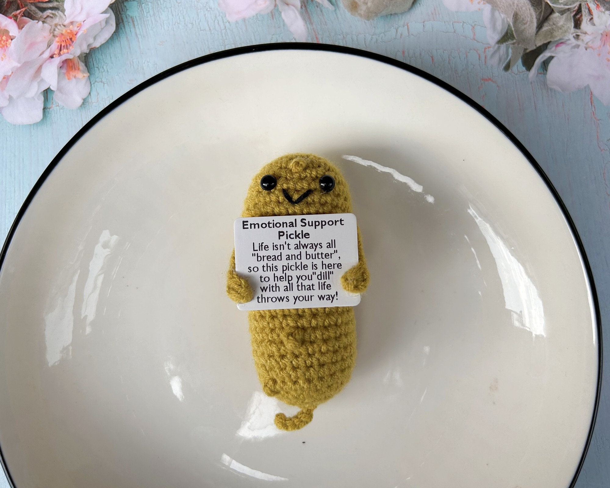 Made my Granddaughter an emotional support pickle : r/crochet