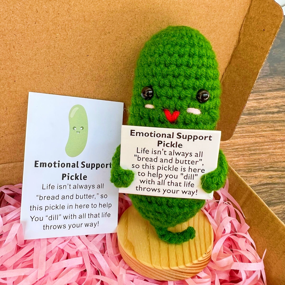 Emotional Support Pickle Crochet Kit – The Crafter's Corner