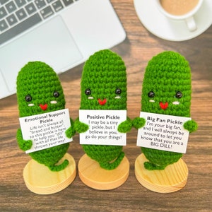 Emotional Support Pickle/Positive Pickle/You are a Big Dill Pickle, Handmade Crochet Gift,Stocking Stuffers,Appreciation Gift