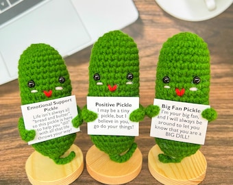 Emotional Support Pickle/Positive Pickle/You are a Big Dill Pickle, Handmade Crochet Gift,Stocking Stuffers,Mother's Day Gift