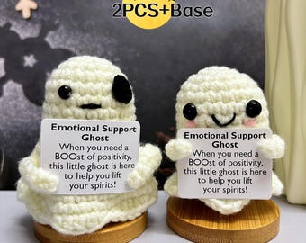 Handcrafted Crochet Ghost for Halloween - Adorable Amigurumi Decoration for Spooky Season,Emotional Support Ghost,Halloween Gift/Decorations
