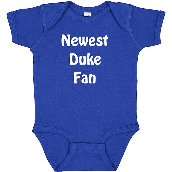 Duke Fans Gear for Baby - Newest Duke Fan - Bodysuit Outfit - Royal