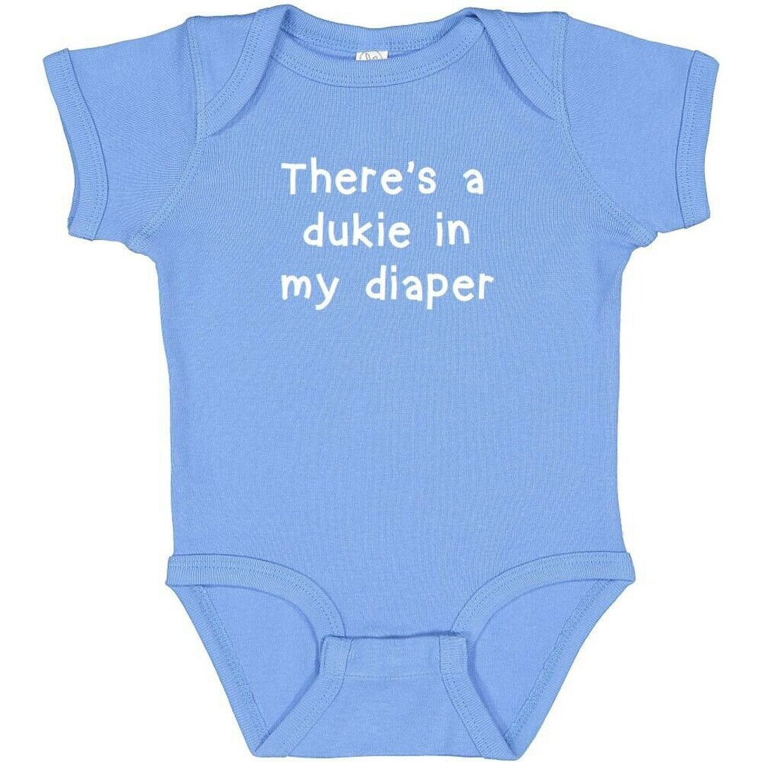 Tar Heel Fans Baby Clothes Dukie in Diaper Bodysuit Outfit Carolina Blue or Pink Etsy