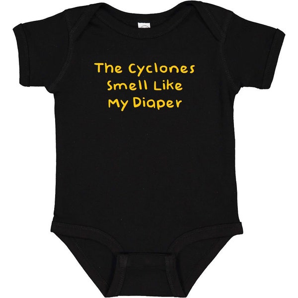 Fan Gear for Baby - TheCyclones Smell Like my Diaper - Bodysuit Outfit - Black
